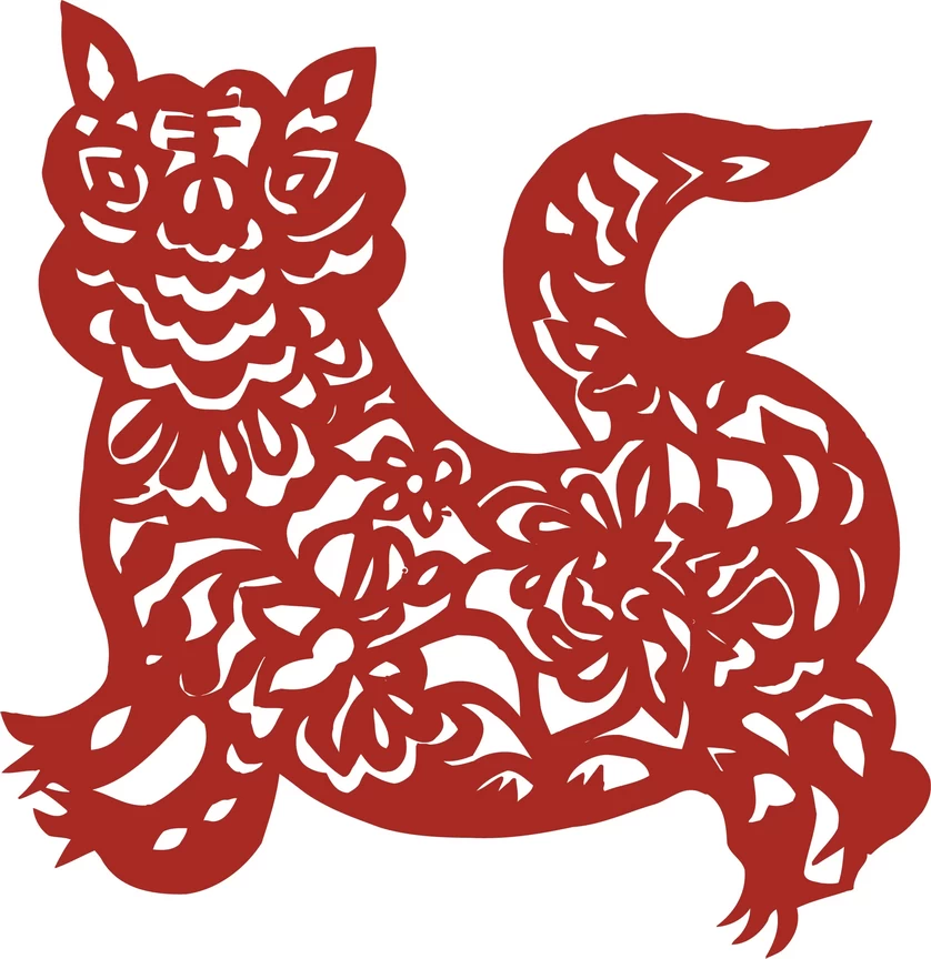 中国风中式传统喜庆民俗人物动物窗花剪纸插画边框AI矢量PNG素材【1346】